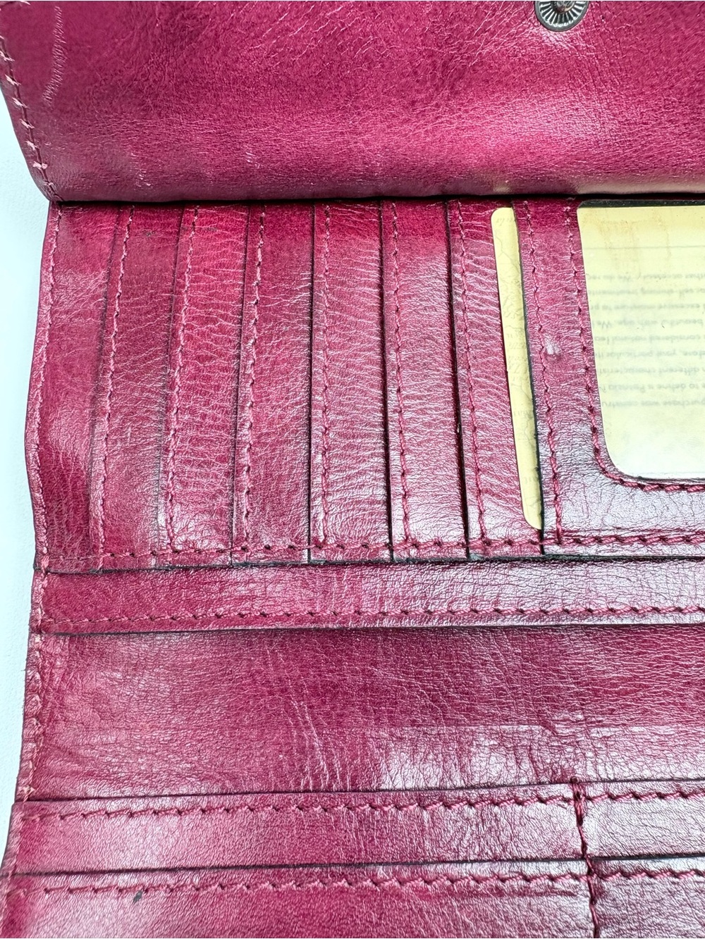 Patricia Nash Paola Leather Frame Wallet with RFID Protection Red - Picture 7 of 11
